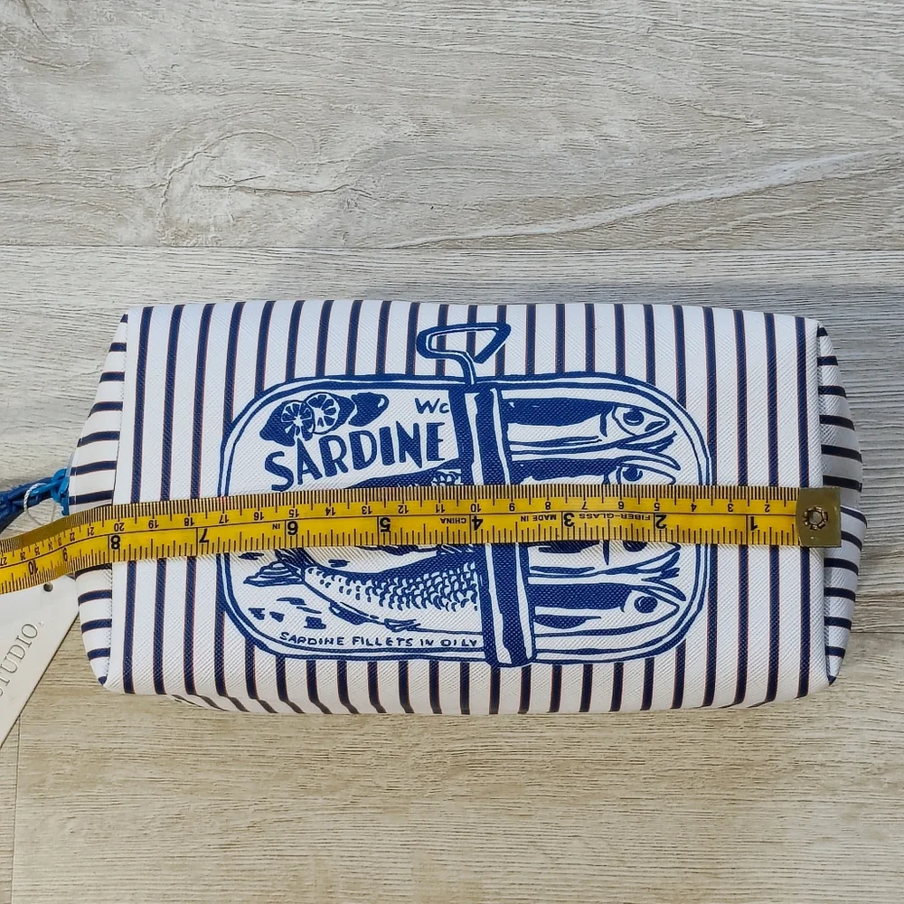 Striped Sardine Print Pouch